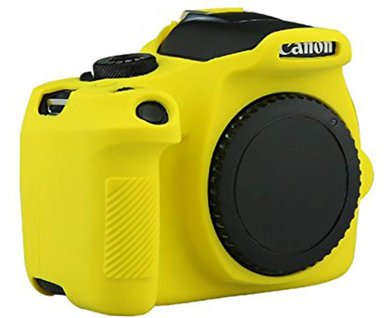 Yisau حافظة كاميرا يساو لكاميرا كانون EOS Rebel T6 T7، غلاف كاميرا من مطاط السيليكون قابل للفصل لحماية EOS 1300D Rebel T6/ EOS 1500D Rebel T7 KISS X90 (أصفر) - Image 2
